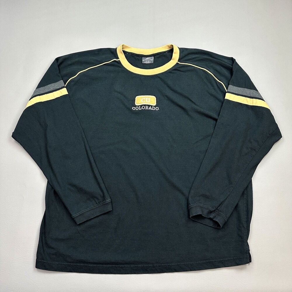 Vintage Colorado Buffaloes CU Buffs Shirt Mens 2XL Black Gold Embroidered Logo